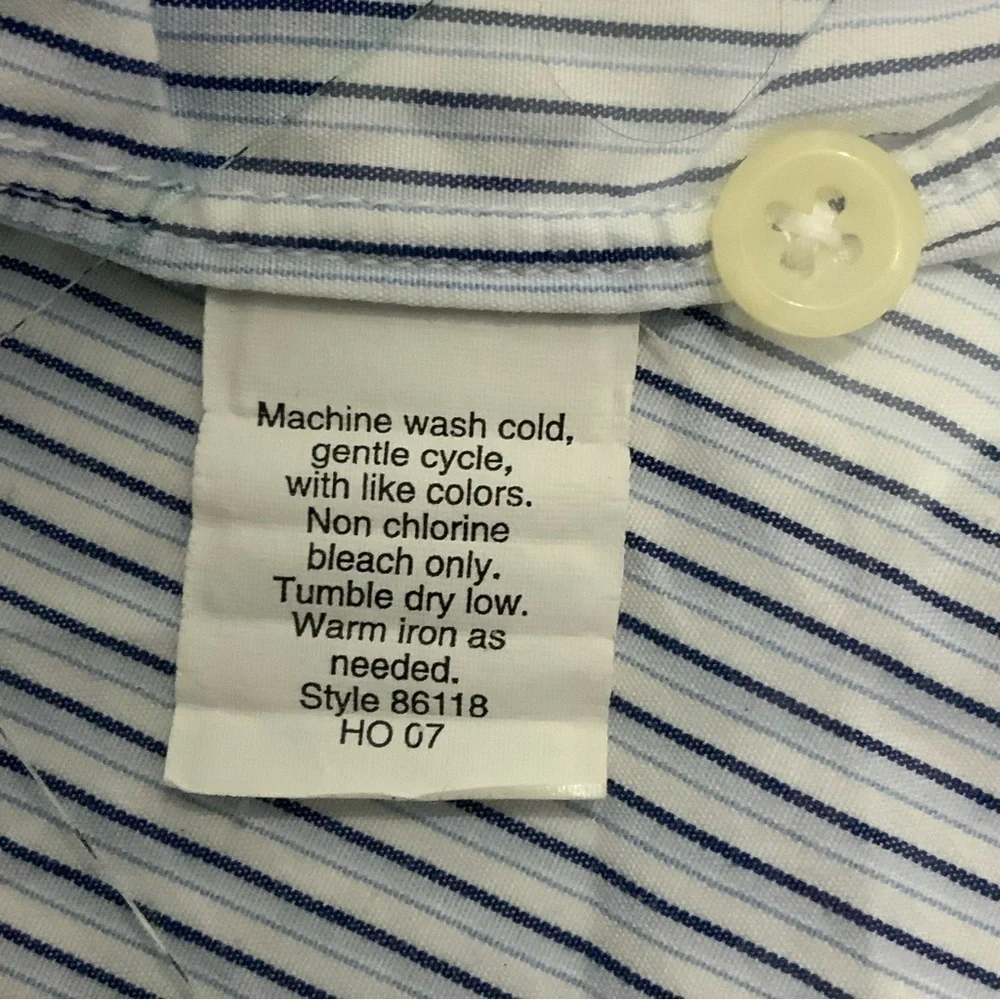 J. Crew Mens Shirt Long Sleeve Button Up Dressy Casual Preppy Pinstripe Blue XL